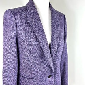 J. Crew Womens Sz 10 Parke Herringbone English Wool Purple Style AQ196 Lined